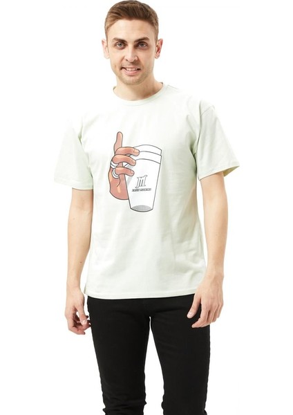 Baskılı Bisiklet Yaka Tişört %100 Cotton