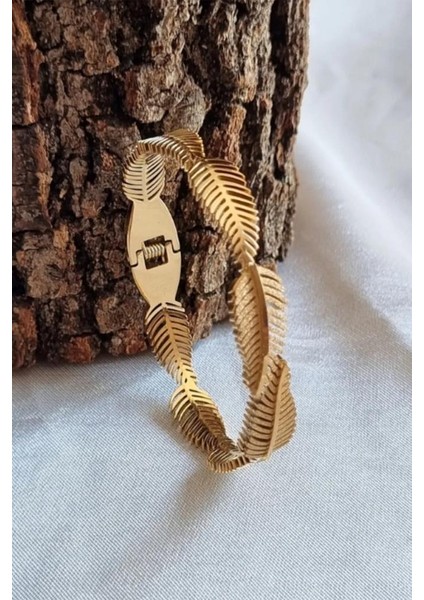 Gold Yaprak Çelik Kadın Bileklik fırsatları