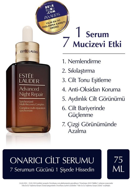 Estee Lauder Gece Bakımının Mucizevi İkilisi Onarıcı Set - Serum 75ml, Bounce Crème 50ml