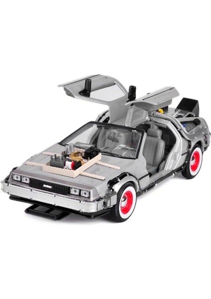 Geleceğe Dönüş Arabası Seri 3 Metal Model Araba Back To The Future Delorean 1/24 Ölçek