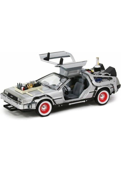 Geleceğe Dönüş Arabası Seri 3 Metal Model Araba Back To The Future Delorean 1/24 Ölçek