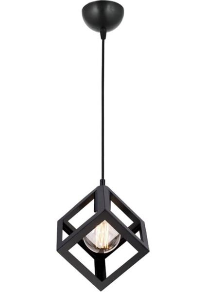 Rustik Retro Model Geometrik Sarkıt Metal Küp Avize