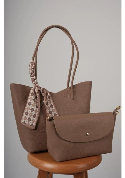 Kadın Omuz Çanta 26763 Vizon