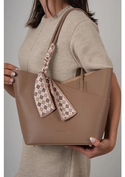 Kadın Omuz Çanta 26763 Vizon modelleri