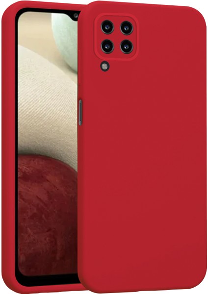 Samsung Galaxy A12 Kılıf Lansman Premium Silinebilir Kırmızı Silikon