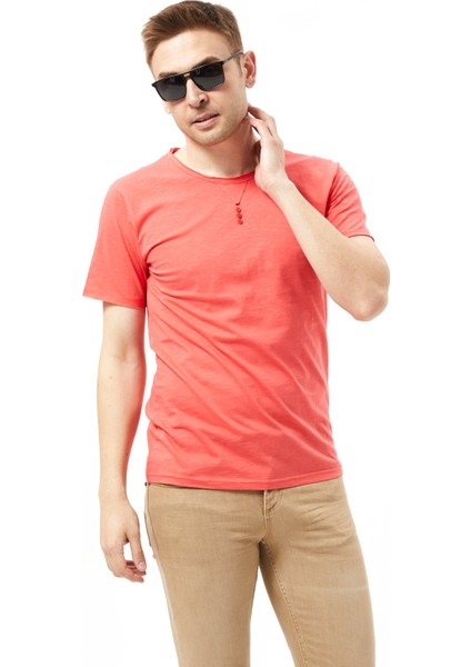 Flamlı Önü Düğmeli Tişört :%100 Cotton