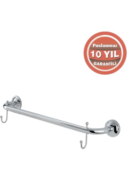 Paslanmaz Pirinç Bella Uzun Havluluk Çift Kancalı 60 cm