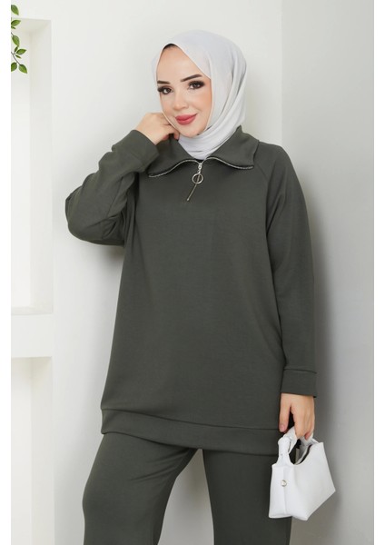Yakası Fermuarlı Basic Ikili Takım