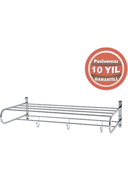 Paslanmaz Pirinç Bella Askılıklı Raf Havluluk 50 cm