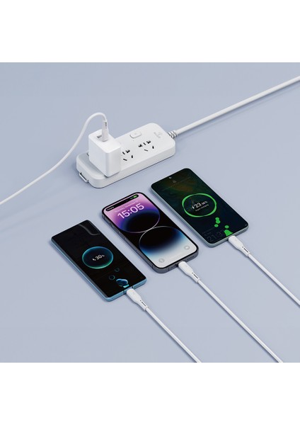 3in1 Çoğaltıcı Kablo Usb-A To Lightning Type-C Micro Şarj Data Kablosu 60W 1.2m Beyaz Wiwu WI-C046E
