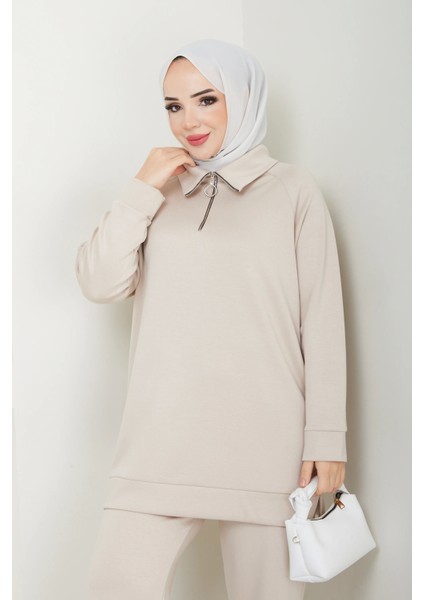 Yakası Fermuarlı Basic Ikili Takım fırsatları