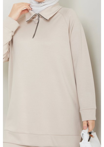 Yakası Fermuarlı Basic Ikili Takım indirimleri