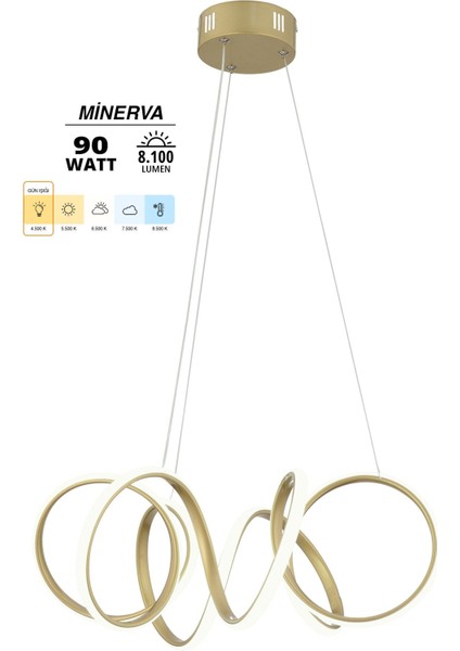 Tekno Trust Minerva Eskitme Modern Sarkıt Günışığı Işık Salon Mutfak Oda Hol Ledli Avize fiyatları