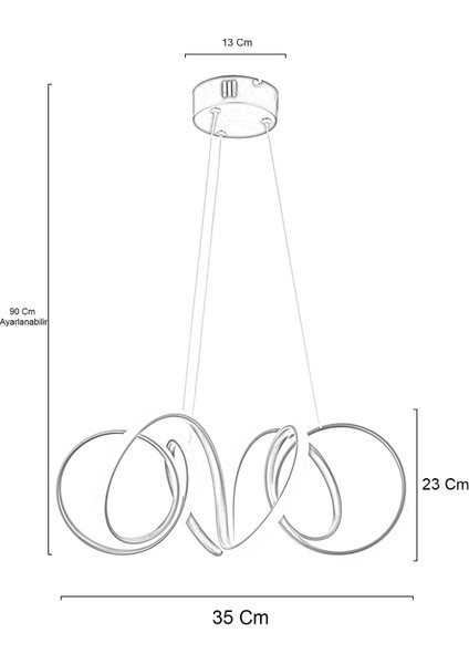 Tekno Trust Minerva Eskitme Modern Sarkıt Günışığı Işık Salon Mutfak Oda Hol Ledli Avize modelleri