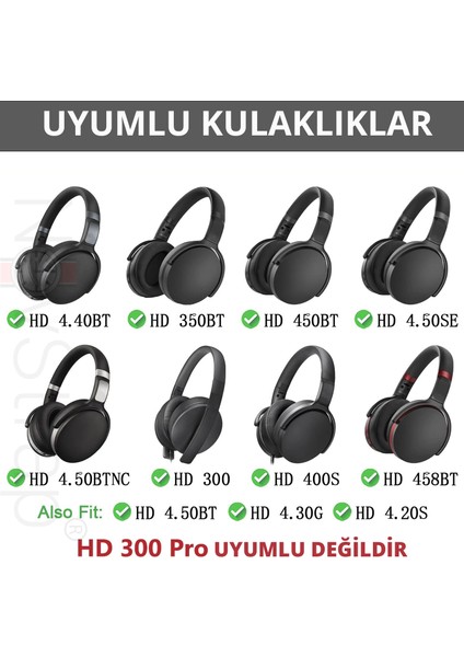 Sennheiser Hd4.30-Hd4.40-Hd4.50 BTNC-HD400-450BT-300-350BT-458BT ile Uyumlu Kulaklık Pedi Süngeri