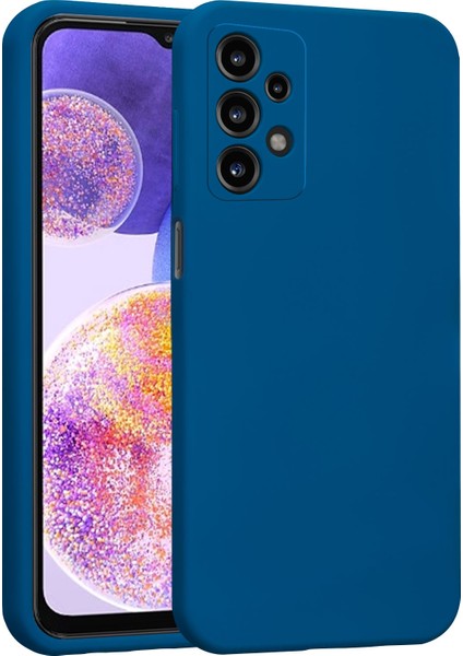 Samsung Galaxy A23 Kılıf Lansman Premium Silinebilir Mavi Silikon