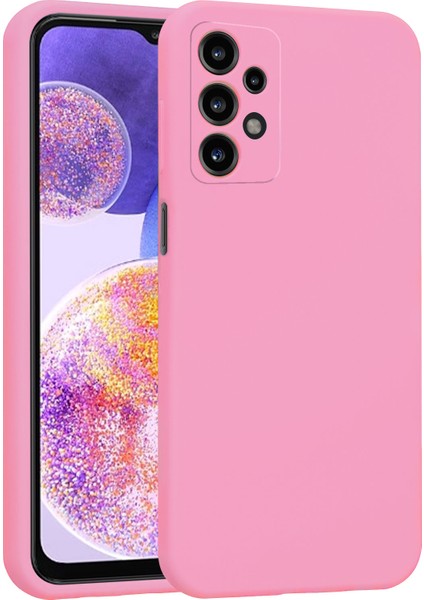 Samsung Galaxy A23 Kılıf Lansman Premium Silinebilir Pembe Silikon