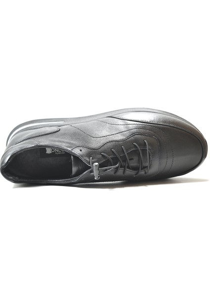 Deri Siyah Lastikli Anatomik Erkek Büyük Numara Casual Ayakkabı fırsatları