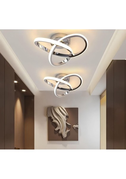Modern Plafonyer Tavan LED Avize Salon Mutfak Oturma Odası Avize Krom 2 Adet Set Fiyat