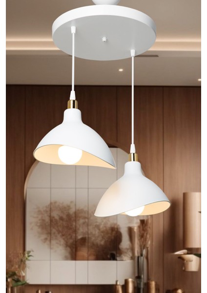 Beyaz Sarkıt Avize 22x60 cm, Salon, Yatak Odası ve Mutfak İçin Şık Aydınlatma