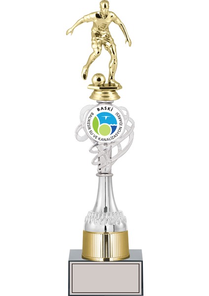 Futbol Figürlü Ödül Kupası-Okul Kupası - Hediye Kupa 38 cm FG036