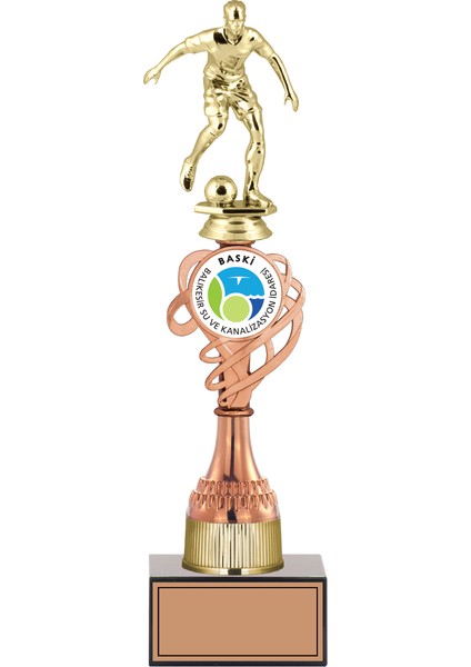 Futbol Figürlü Ödül Kupası-Okul Kupası - Hediye Kupa 35 cm FG036