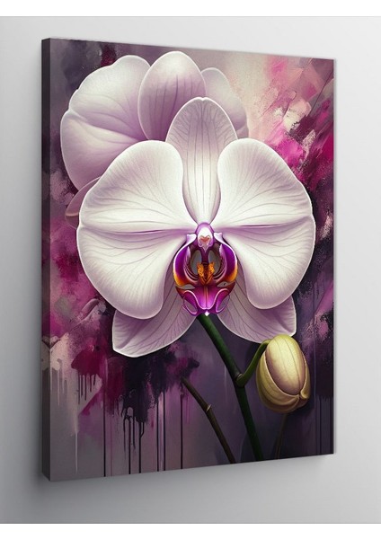 Kanvas Tablo Beyaz Orkide ve Yumuşak Renkler