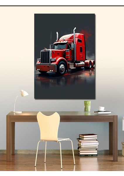 Kanvas Tablo Kırmızı Tır ve Asfalt fiyatları