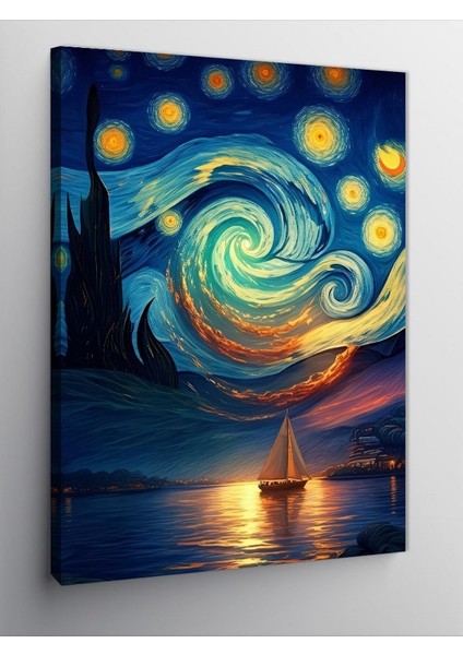 Kanvas Tablo Yıldızlı Gece Temalı Sanat