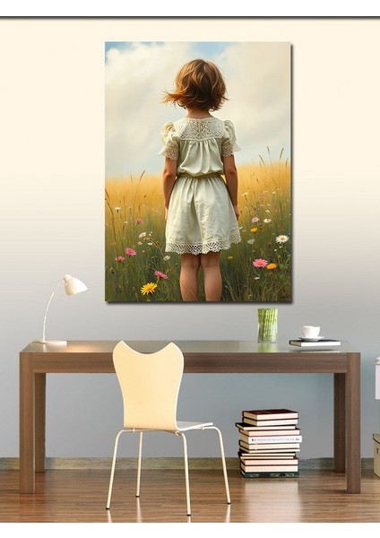 Kanvas Tablo Çiçekli Tarlada Küçük Kız fiyatları