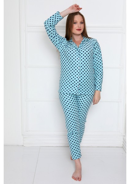 Almines Pijama Puantiyeli Peluş Kadın Pijama Takımı indirimleri
