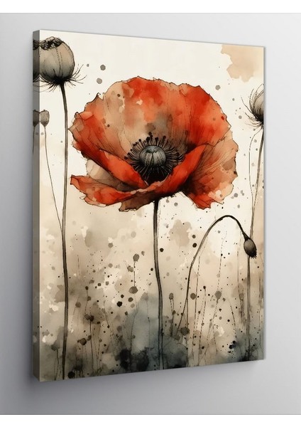 Kanvas Tablo Kırmızı Gelincik Çiçeği