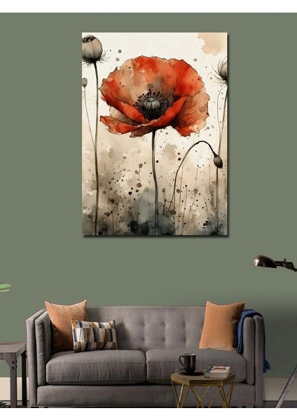 Kanvas Tablo Kırmızı Gelincik Çiçeği modelleri
