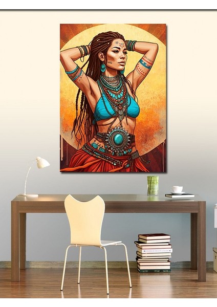 Kanvas Tablo Etnik Kadın ve Takılar fiyatları