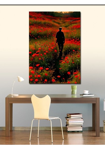 Kanvas Tablo Gelincik Tarlasında Asker fiyatları