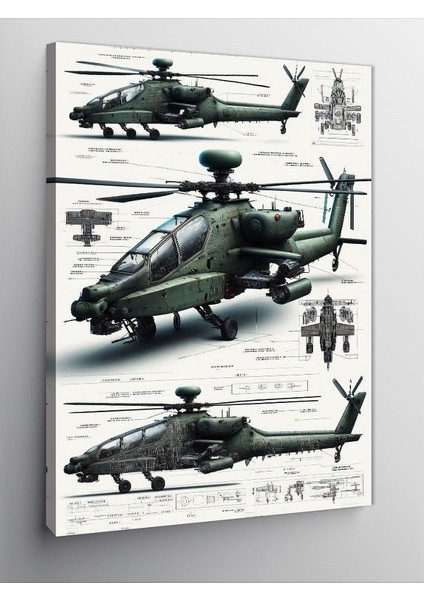 Kanvas Tablo Askeri Helikopterler Gösterisi