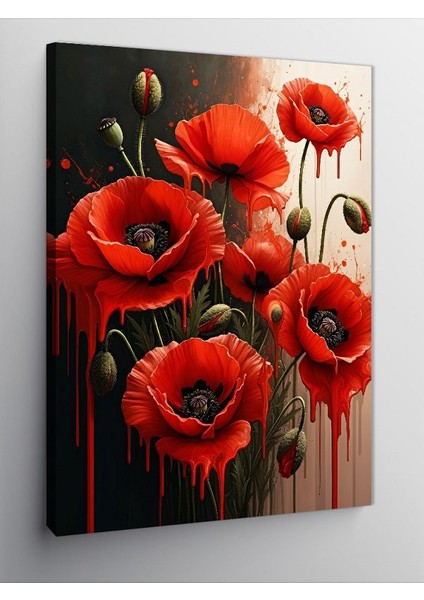 Kanvas Tablo Kırmızı Gelincik Bahçesi