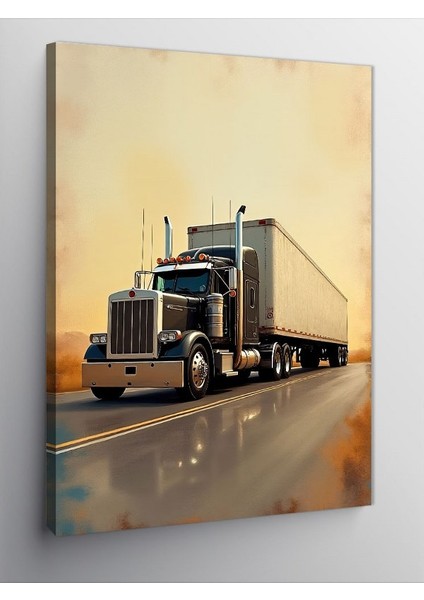 Kanvas Tablo Yolda Yalnız Tır