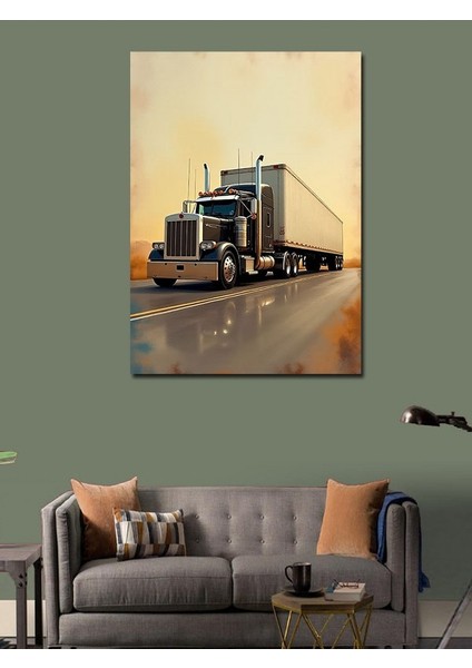 Kanvas Tablo Yolda Yalnız Tır modelleri
