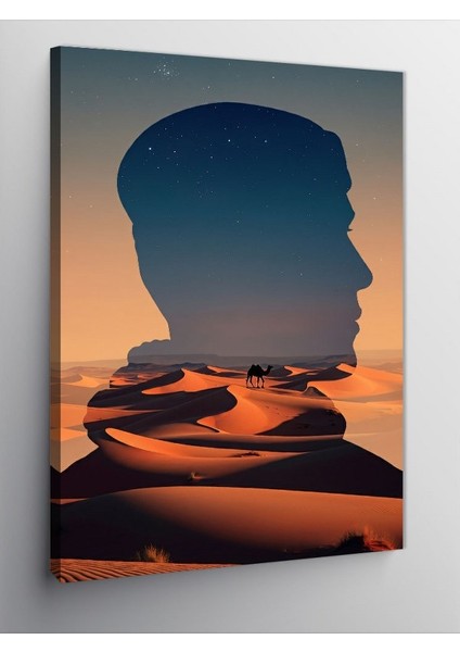 Kanvas Tablo Çölde Siluetler