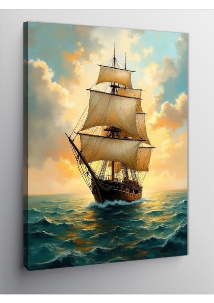 Kanvas Tablo Denizdeki Yalnız Yelkenli
