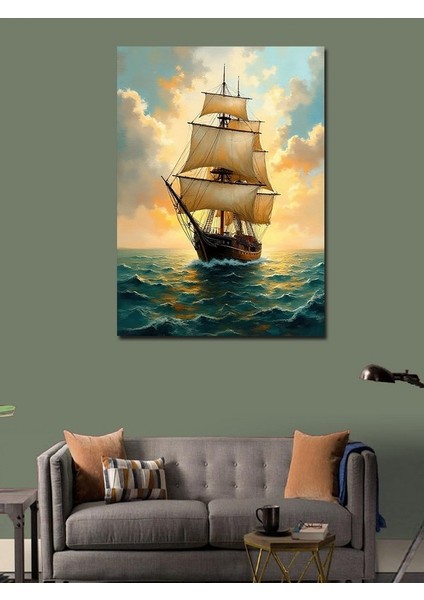 Kanvas Tablo Denizdeki Yalnız Yelkenli modelleri