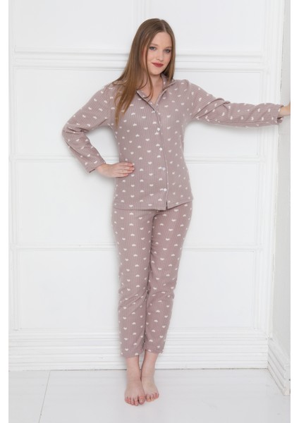 Almines Pijama Puantiyeli Peluş Kadın Pijama Takımı modelleri