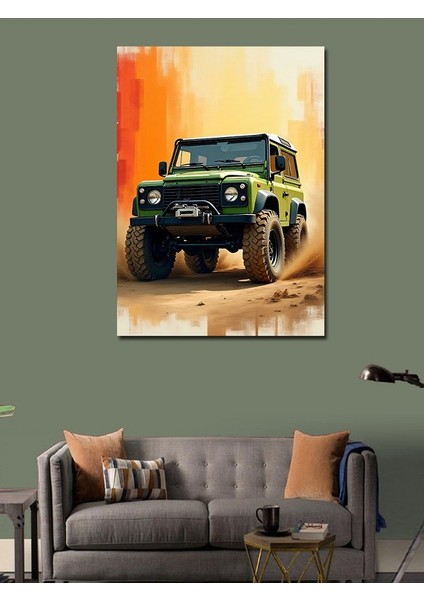 Kanvas Tablo Yeşil 4x4 Macerası modelleri