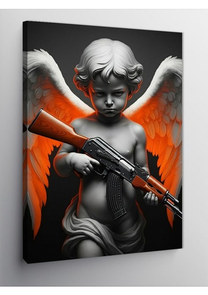 Kanvas Tablo Silahlı Melek Figürü