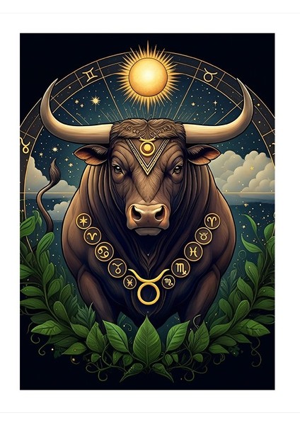 Astrolojik Boğa Portresi Mdf Tablo 35CM X50CM