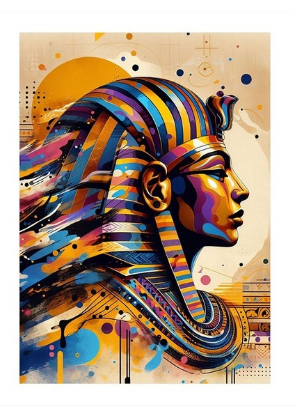 Antik Mısır Kraliçesi Profil Portresi Modern Mdf Tablo 18CM x 27CM
