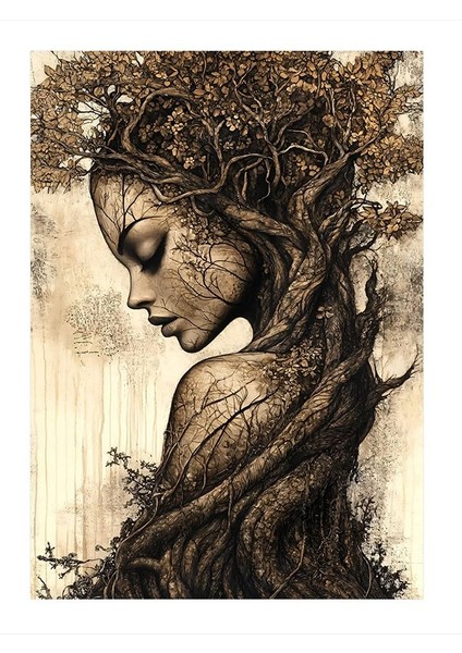 Doğanın Kadın Portresi Model Mdf Tablo 25CMX 35CM