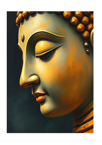 Meditatif Buda Profili Dekoratif Mdf Tablo 25CMX 35CM