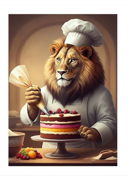 Pasta Yaparken Aslan Mdf Poster 25CMX 35CM